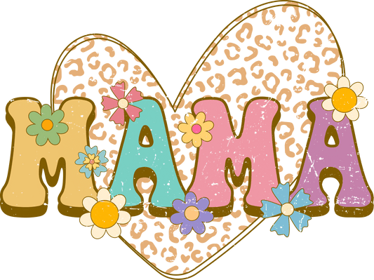 Retro Boho Mama Design - DTF Ready To Press