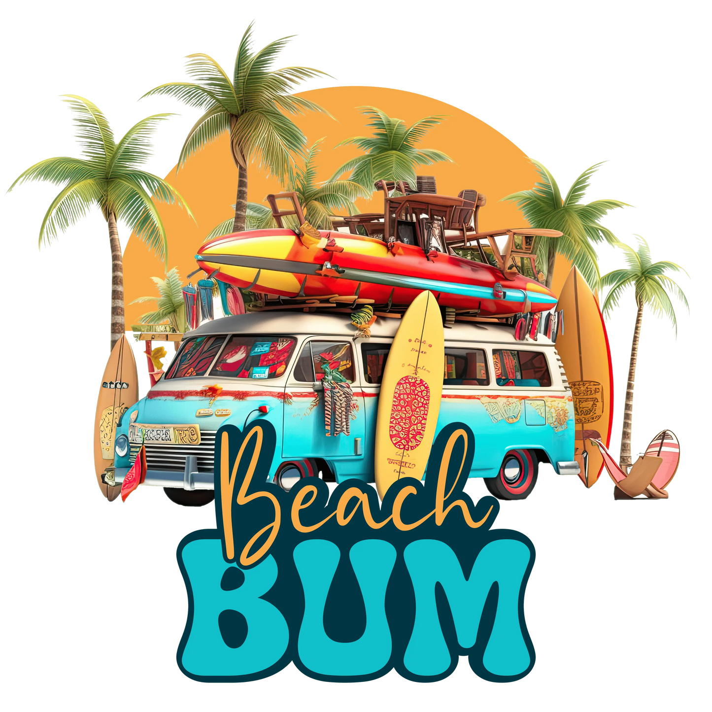 Beach Bum Design - DTF Ready To Press