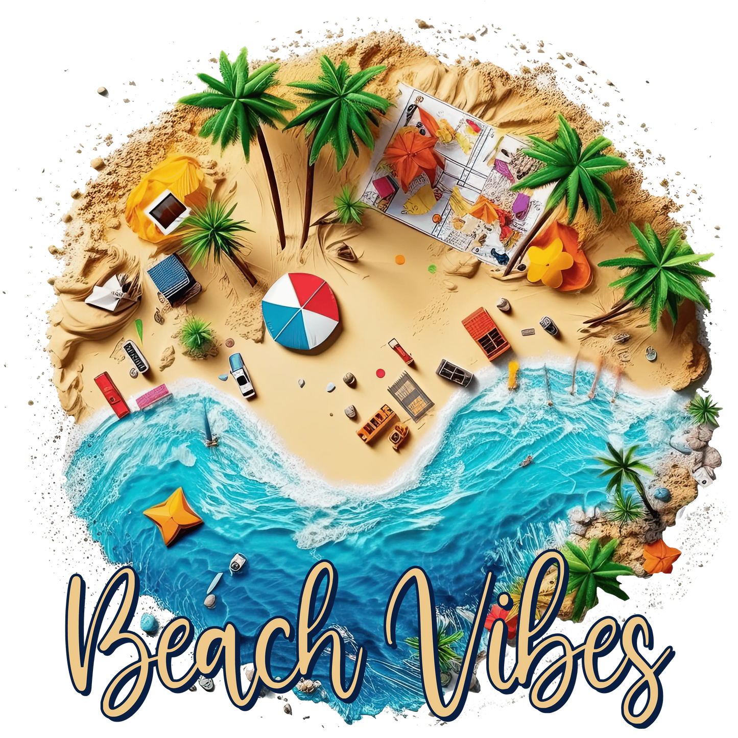 Beach Vibes Design - DTF Ready To Press