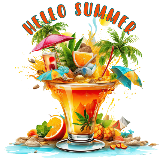 Hello Summer Design - DTF Ready To Press