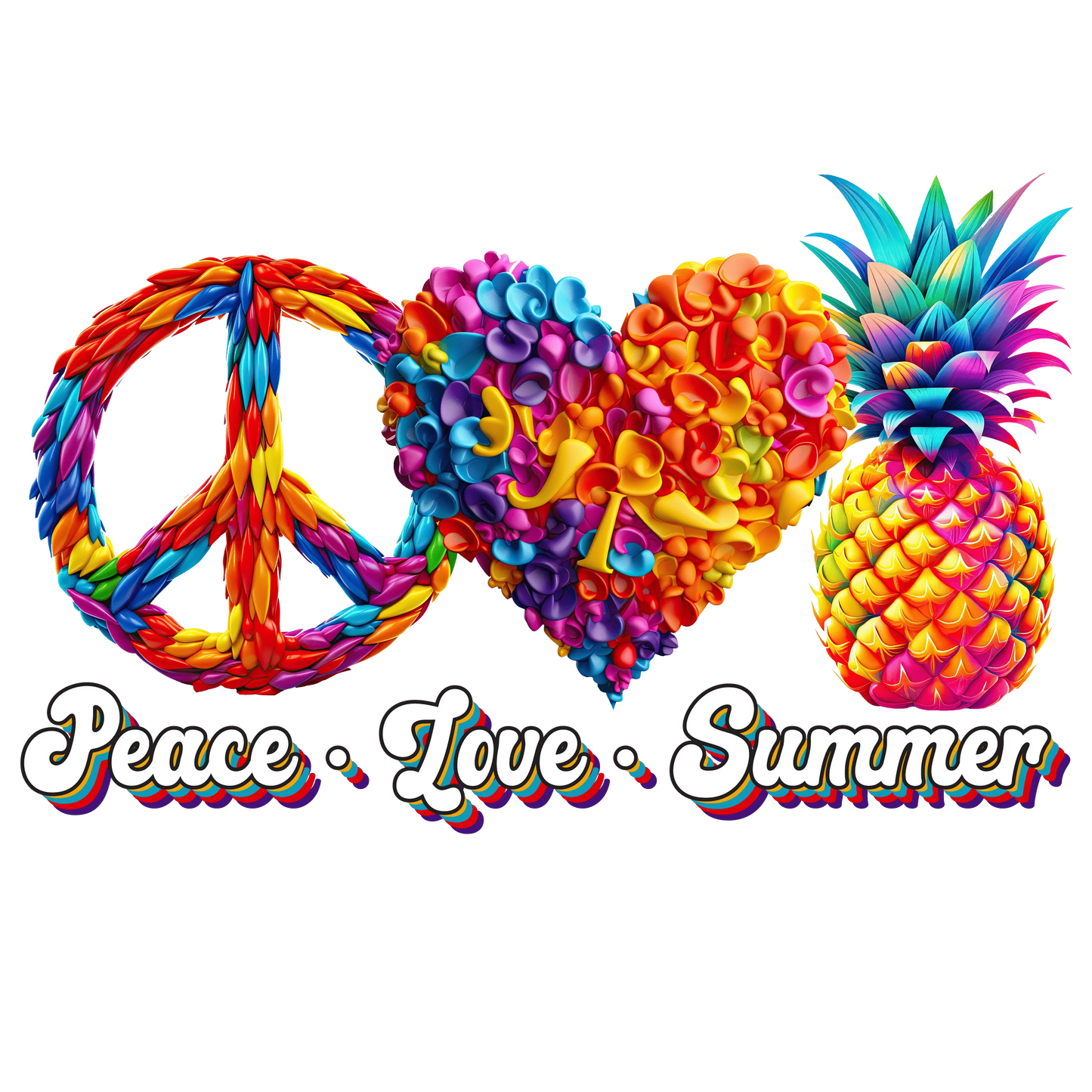 Peace Love Summer Design - DTF Ready To Press