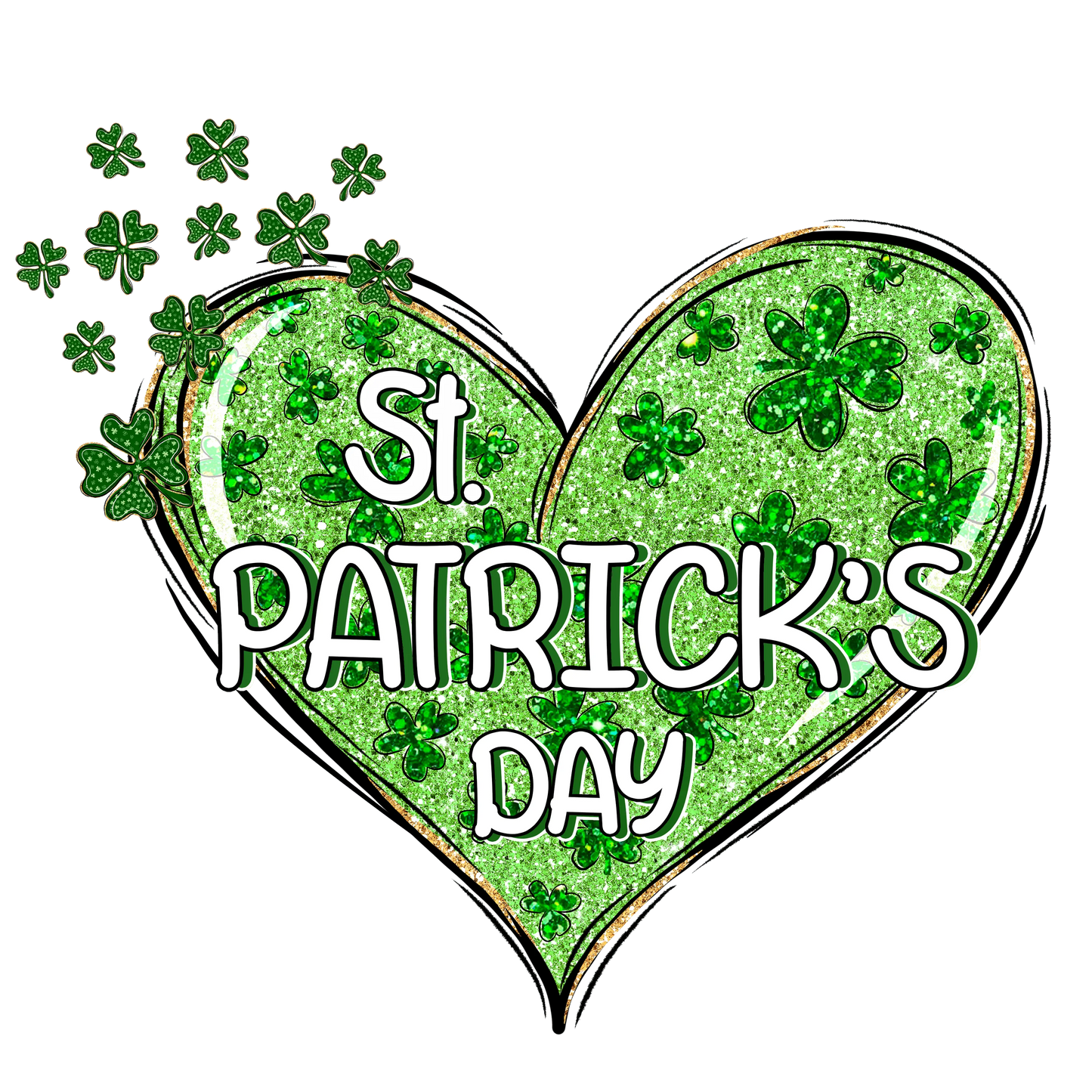 St Patrick's Day Heart Design - DTF Ready To Press
