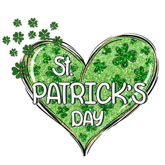 St Patrick's Day Heart Design - DTF Ready To Press
