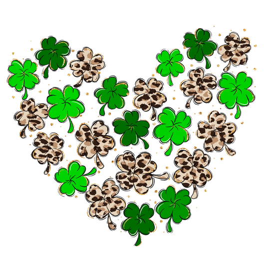 Saint Patricks Day Love Clover Design - DTF Ready To Press