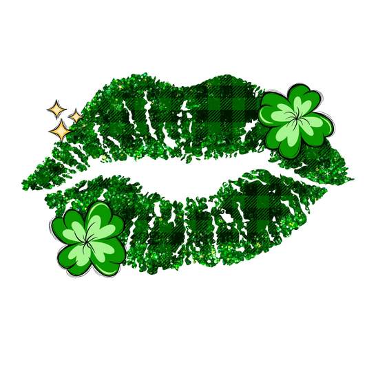 Lucky Lips St Patricks Day Design - DTF Ready To Press