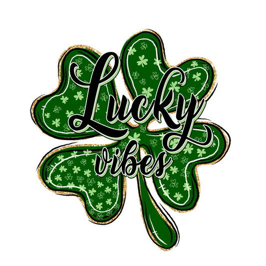 Clover Lucky Vibes Saint Patricks Day Cheetah Design - DTF Ready To Press