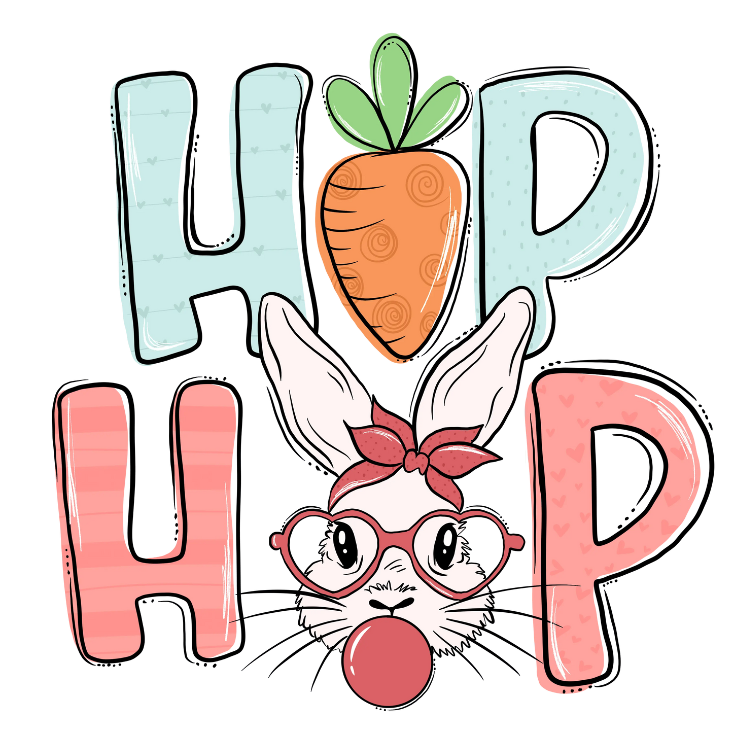 Hip Hop Rabbit Easter Design - DTF Ready To Press