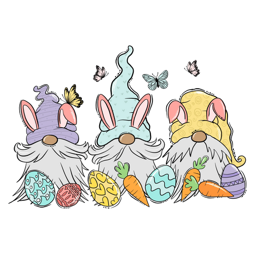 Easter Egg Hunting Gnome Design - DTF Ready To Press