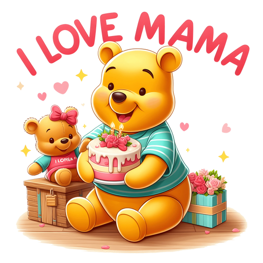 Winnie The Pooh Mother's Day Design - DTF Ready To Press