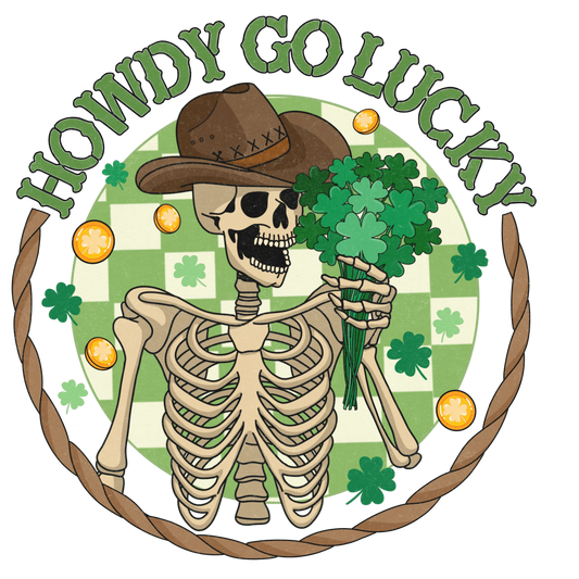 Howdy Go Lucky St Patrick's Day Design - DTF Ready To Press