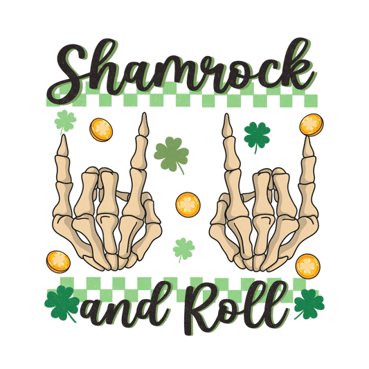 Shamrock And Roll Saint Patrick's Day Design - DTF Ready To Press