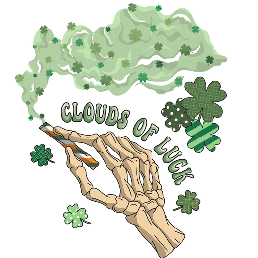 Clouds Of Luck St Patrick's Day Design - DTF Ready To Press