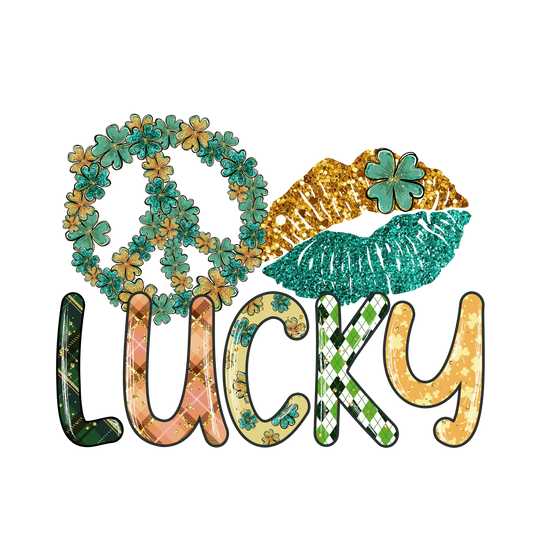 Lucky St Patrick's Peace Design - DTF Ready To Press