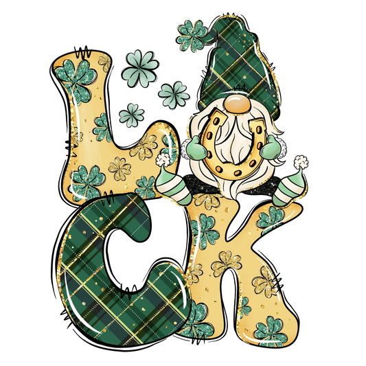 Luck Gnome Saint Patrick's Day Design - DTF Ready To Press