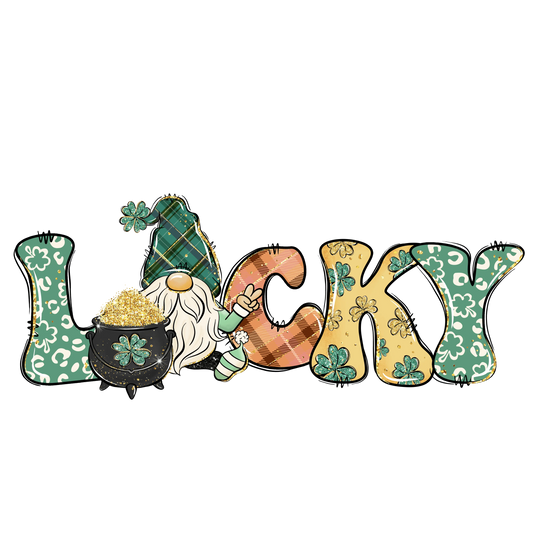 Lucky St Patrick's Gnome Design - DTF Ready To Press