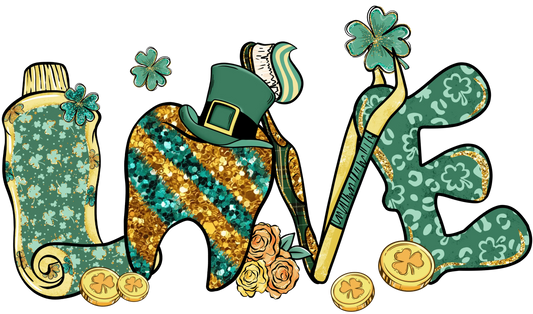 Saint Patrick's Day Love Dentist Dental Design - DTF Ready To Press