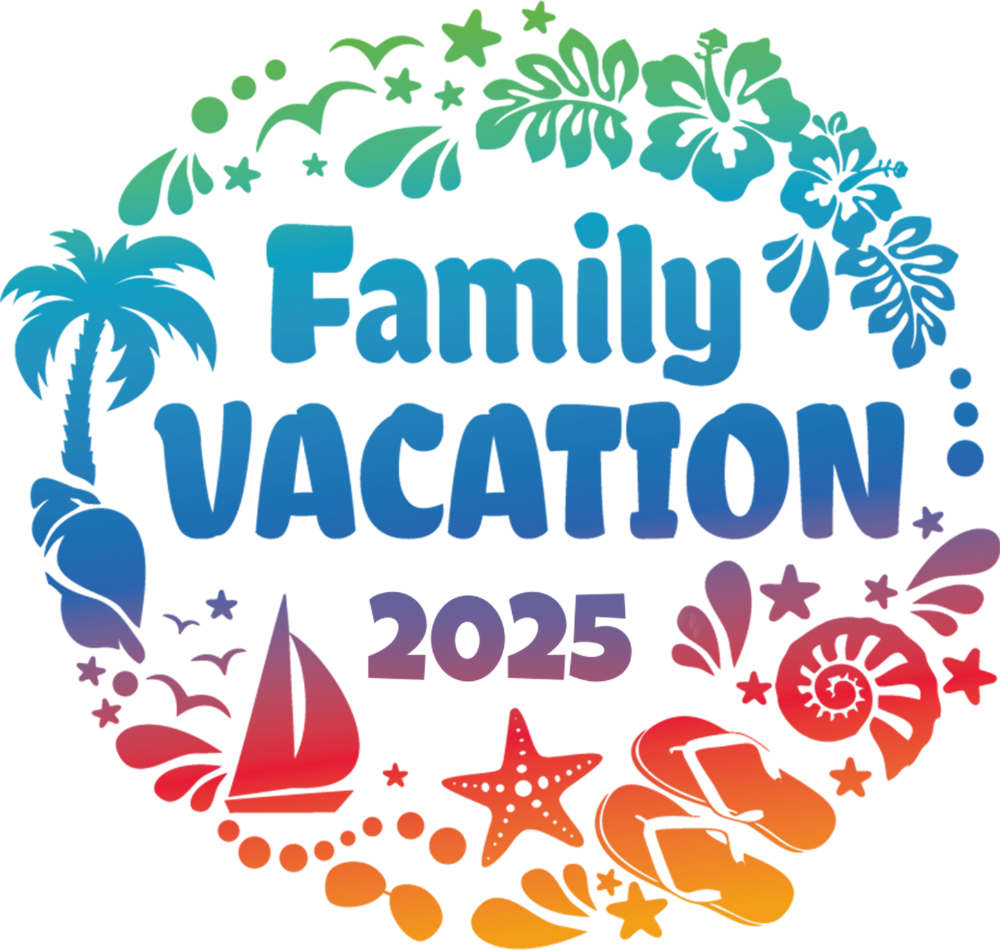 2025 Summer Matching Family Vacation Design - DTF Ready To Press