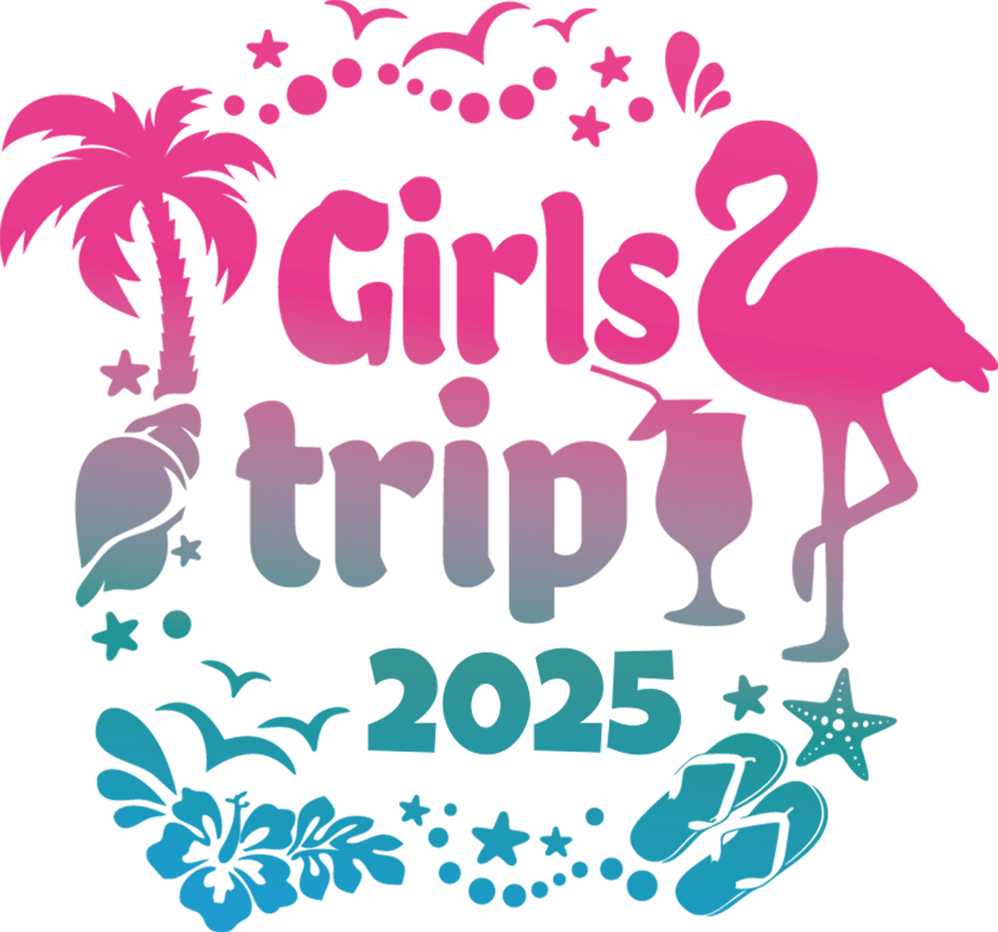 2025 Cute Girls Trip Design - DTF Ready To Press