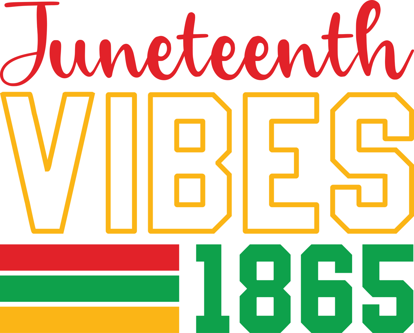 Juneteenth Vibes 1865 Design - DTF Ready To Press
