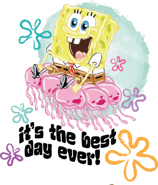Sponge Bob Squarepants Cartoon Design - DTF Ready To Press