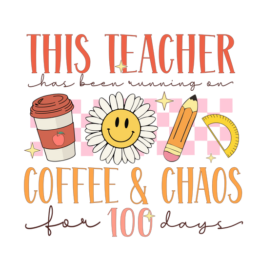 Retro 100 Days Of School Design - DTF Ready To Press