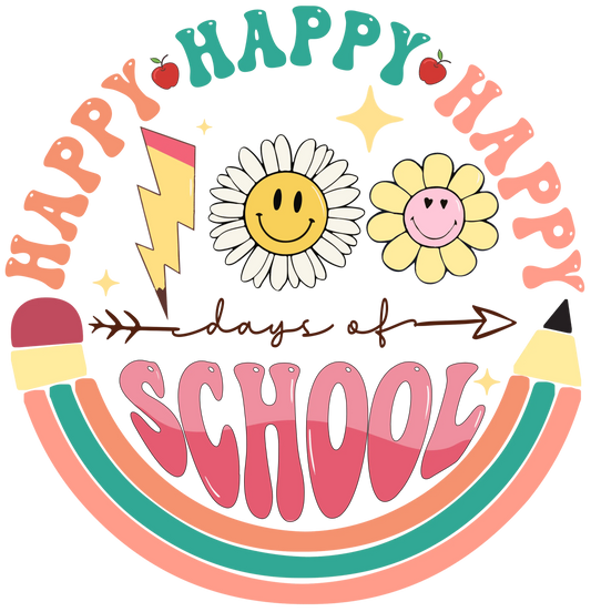 Happy 100 Days Of School Design - DTF Ready To Press