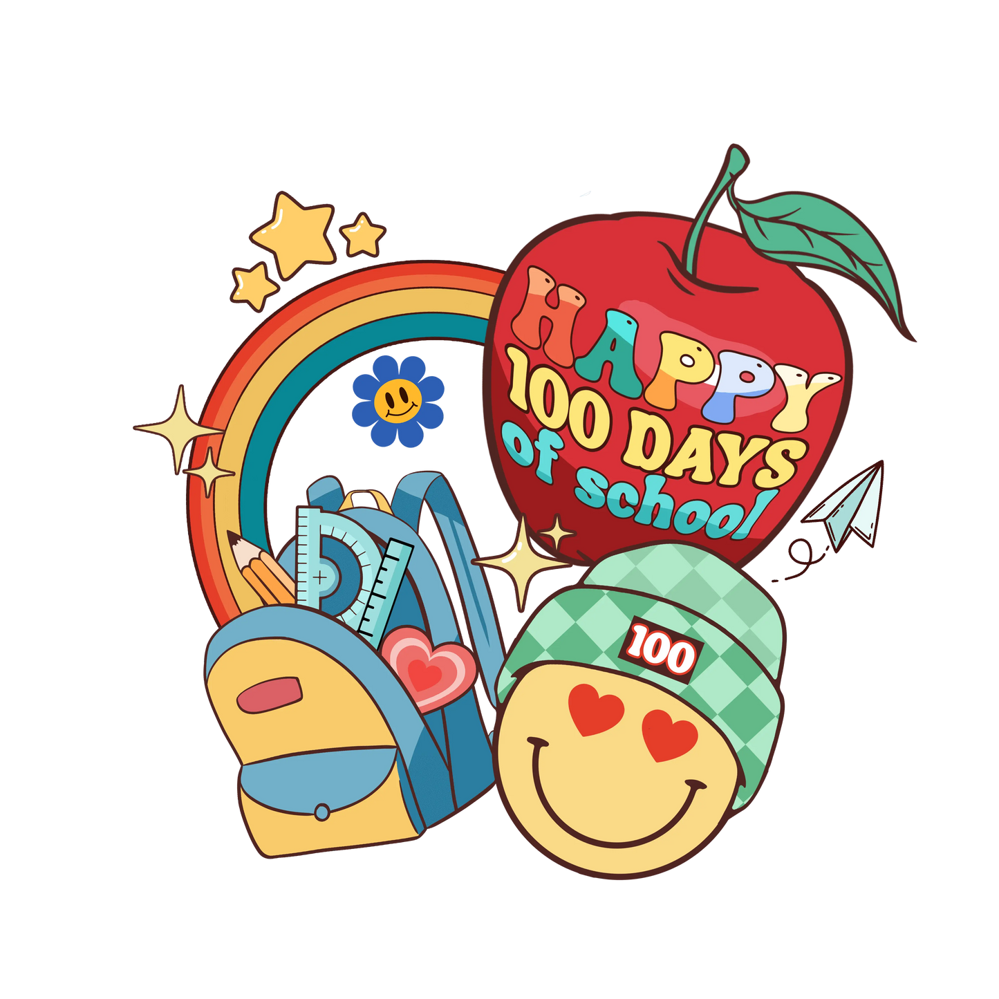 Happy 100 Days Of School Design - DTF Ready To Press