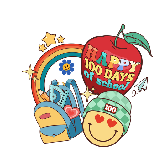 Happy 100 Days Of School Design - DTF Ready To Press