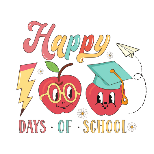 Happy 100 Days Of School Design - DTF Ready To Press