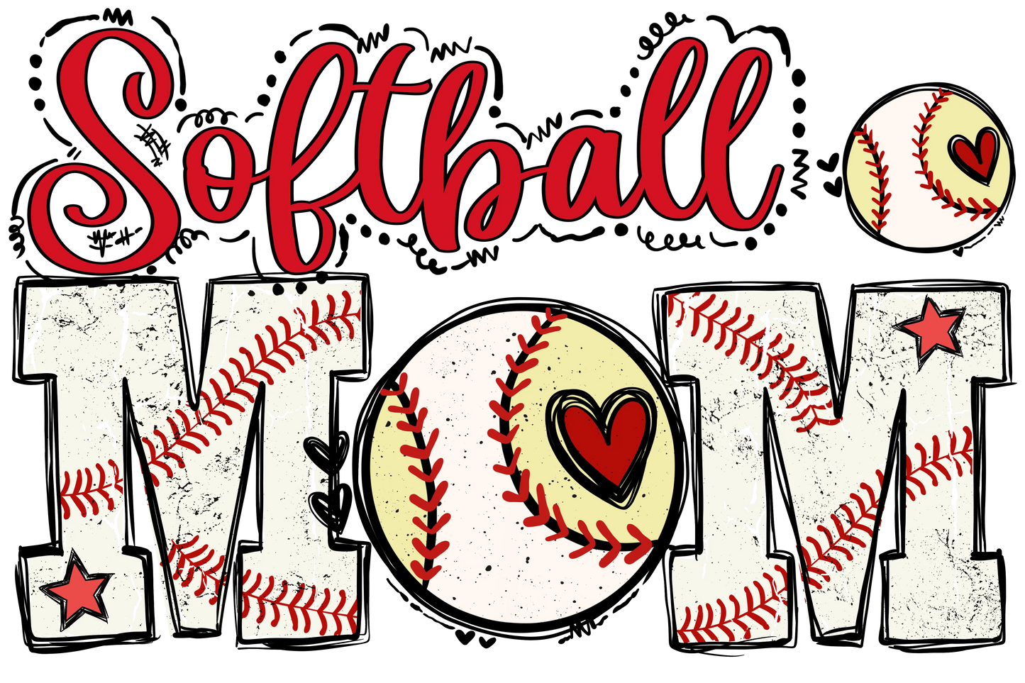 Softball Mom Design - DTF Ready To Press
