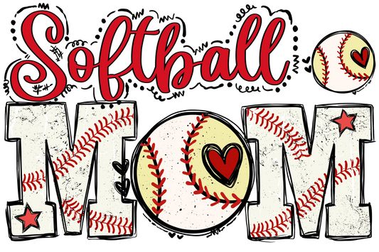Softball Mom Design - DTF Ready To Press