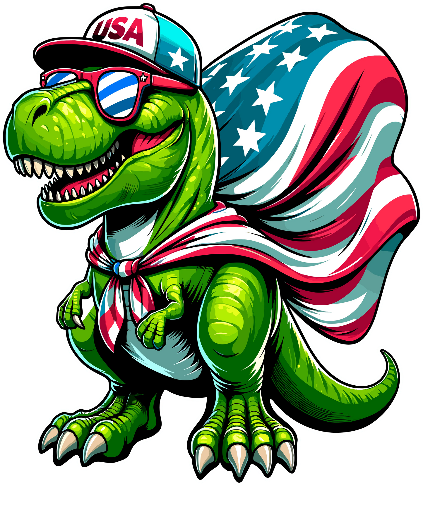 4th Of July T-rex  Design - DTF Ready To Press