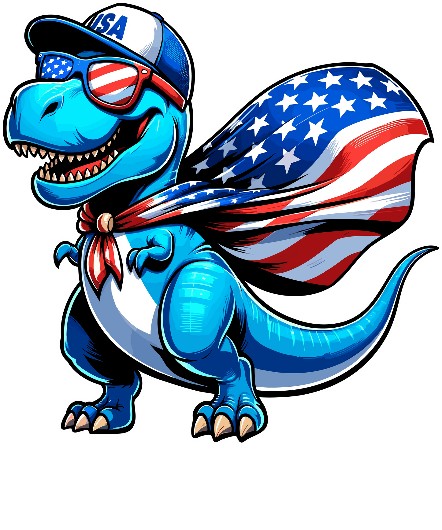 4th Of July Dinosaur Design - DTF Ready To Press