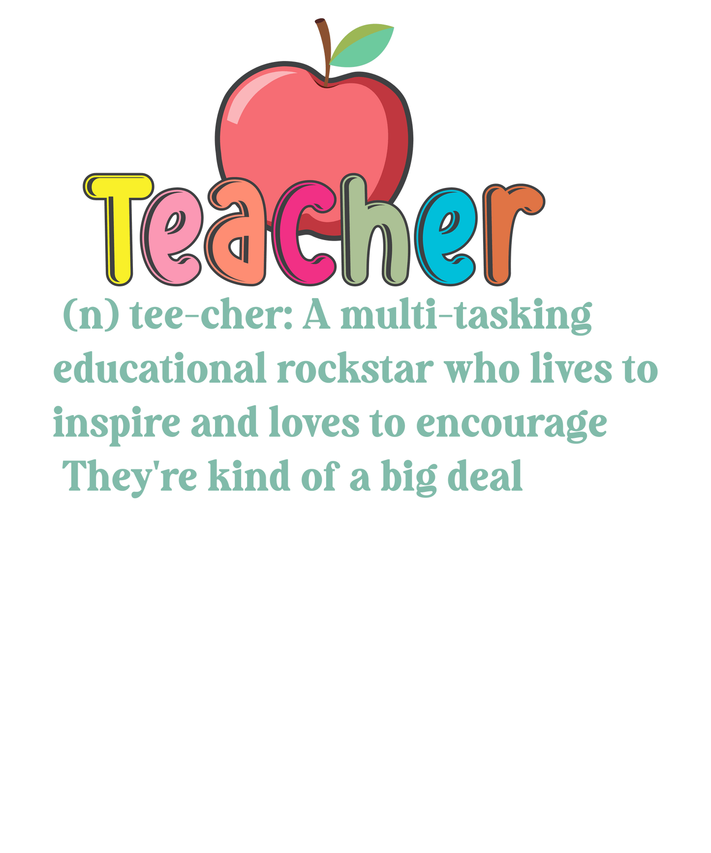 Cute Teachers Day Gift Design - DTF Ready To Press