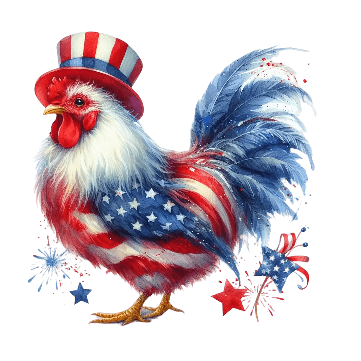 4th Of July Chicken Design - DTF Ready To Press