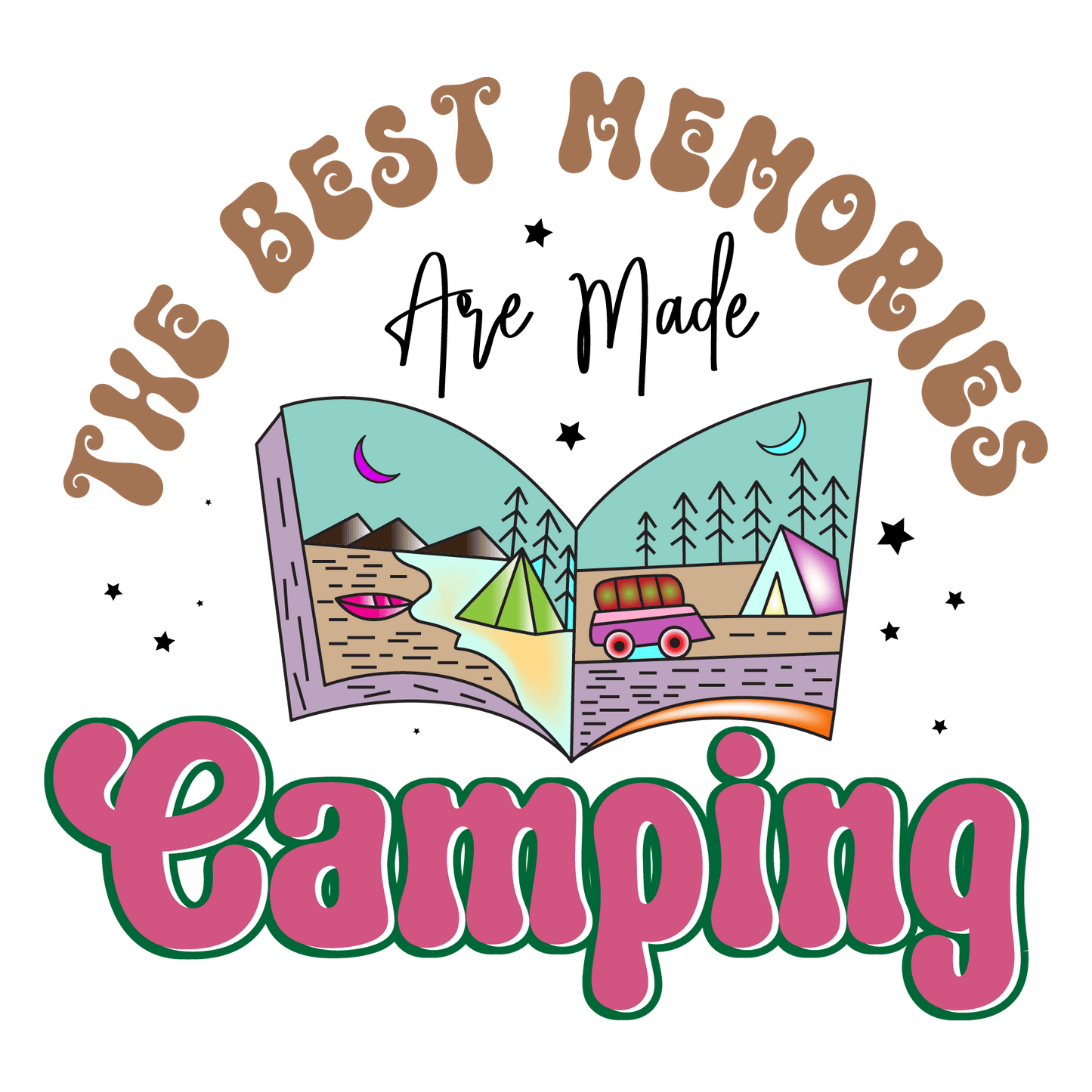 Cute Camping Design - DTF Ready To Press
