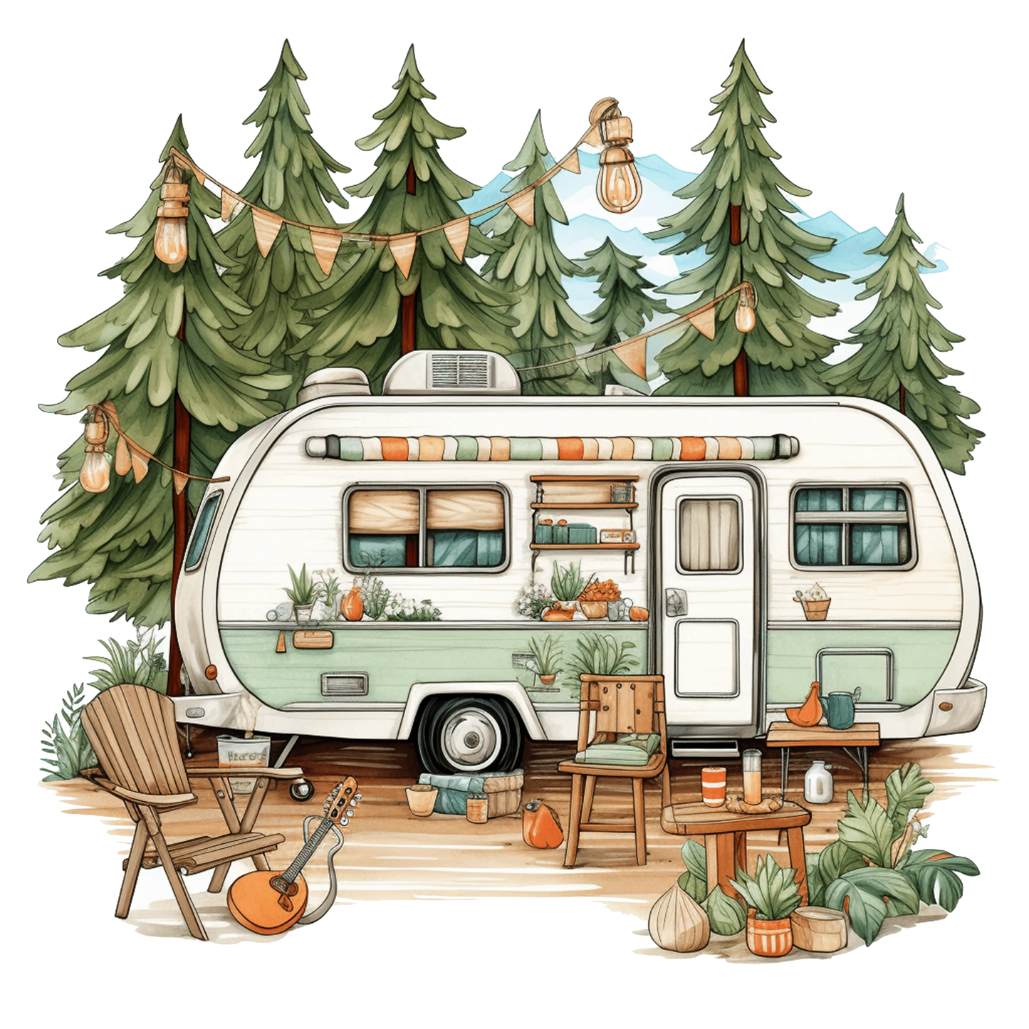 Summer Camping Design - DTF Ready To Press