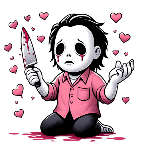 Michael Myers Valentine's Day Heart Design - DTF Ready To Press