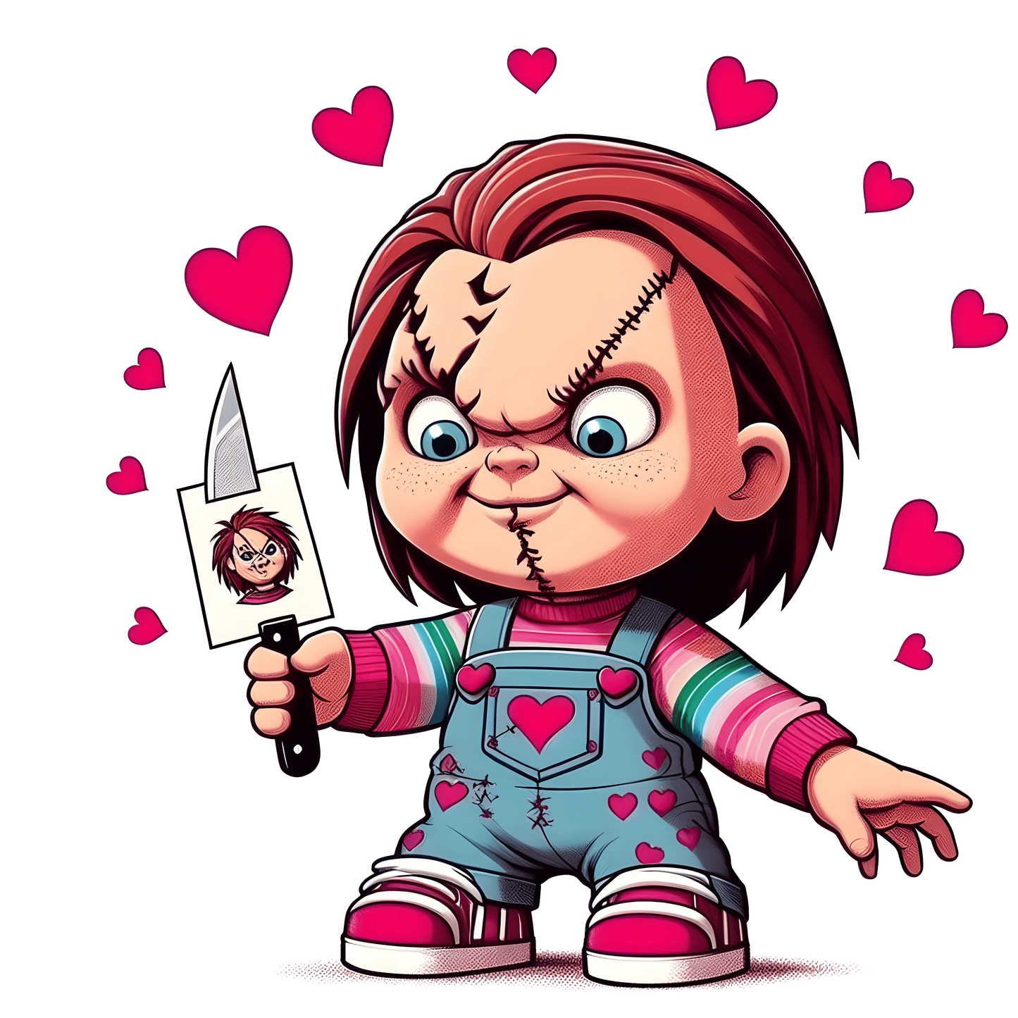 Chucky Valentine's Day Heart Design - DTF Ready To Press