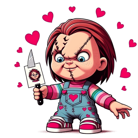 Chucky Valentine's Day Heart Design - DTF Ready To Press
