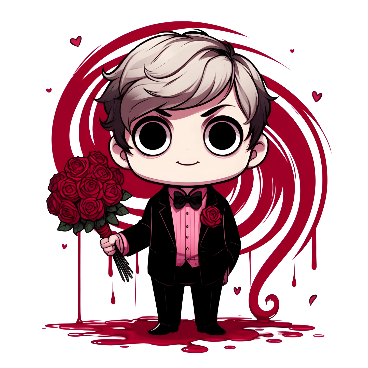 Vampire Valentine's Day Rose Design - DTF Ready To Press