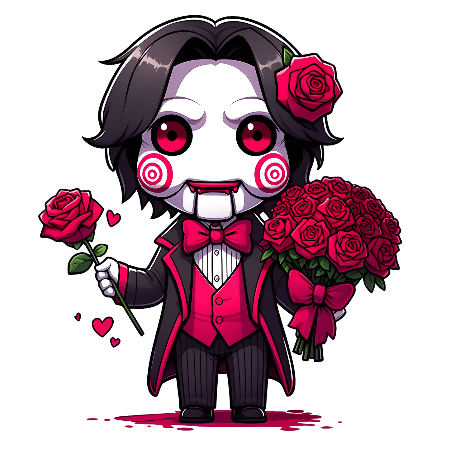Jigsaw Valentine's Day Rose Design - DTF Ready To Press
