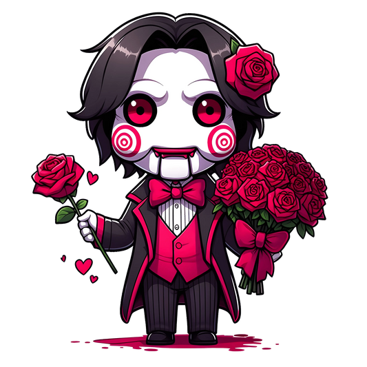 Jigsaw Valentine's Day Rose Design - DTF Ready To Press