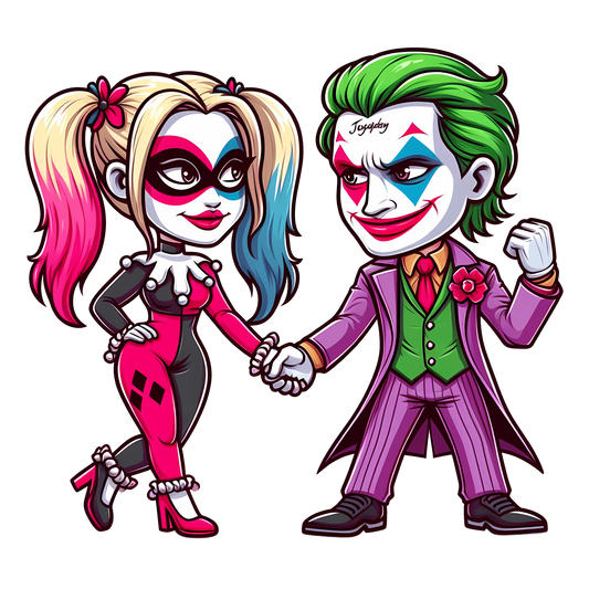 DC Joker And Harley Quinn Valentine's Day Design - DTF Ready To Press