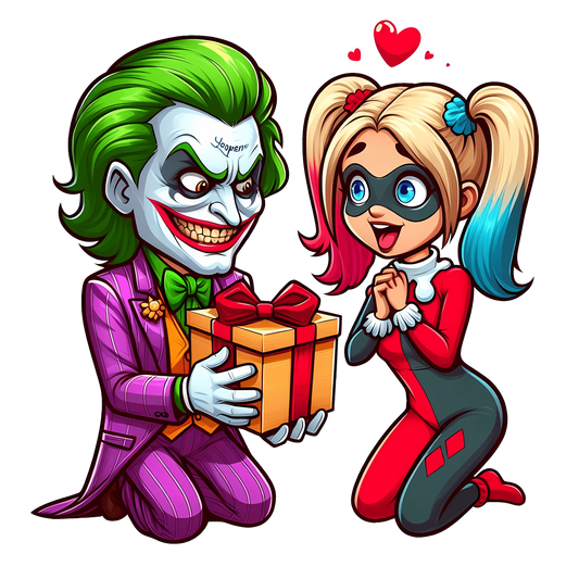DC Joker And Harley Quinn Valentine Gift Design - DTF Ready To Press