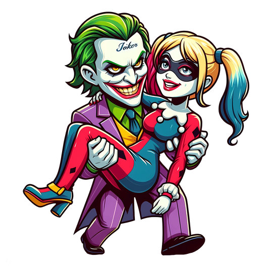 Joker And Harley Quinn Valentine's Day Couple Design - DTF Ready To Press