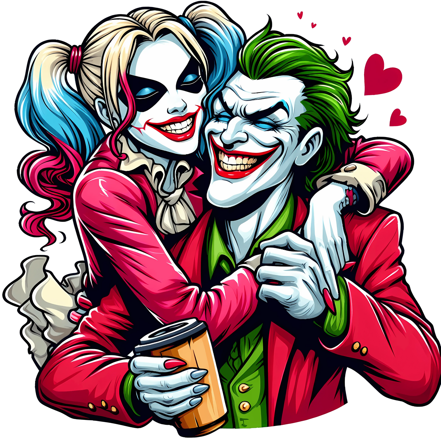 Joker And Harley Quinn Valentine's Day Design - DTF Ready To Press