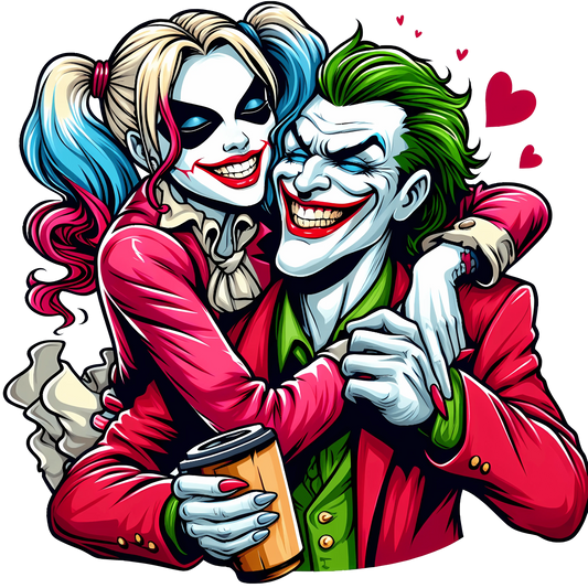 Joker And Harley Quinn Valentine's Day Design - DTF Ready To Press