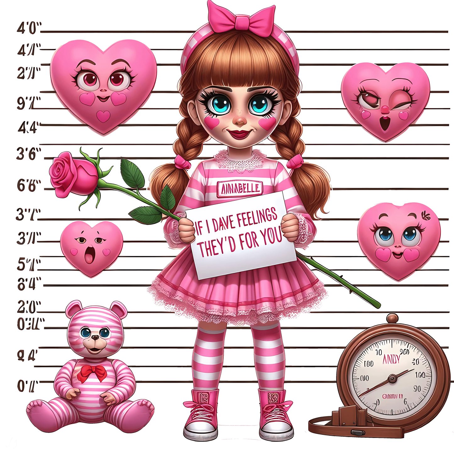 Annabelle If I Dave Feelings They'd For You Valentine's Day Design - DTF Ready To Press