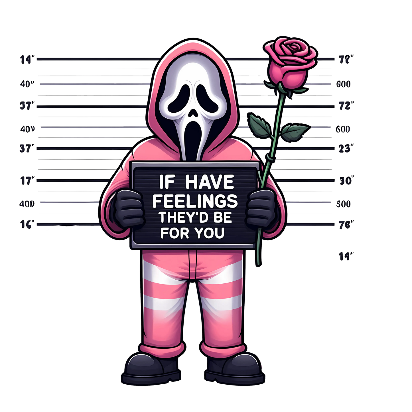 Scream Ghostface If I Feelings They'd Be For You Valentine's Day Design - DTF Ready To Press